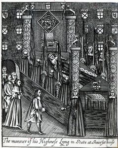 Oliver Cromwell (1599-1658) Ligt in Staat, c.1658